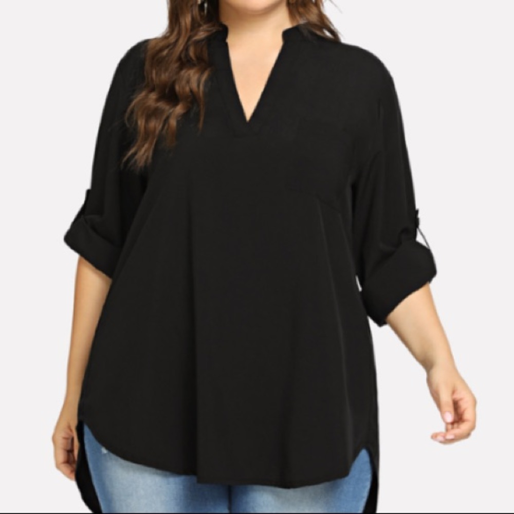 Lster roll up sleeve shirt in black size 2X
